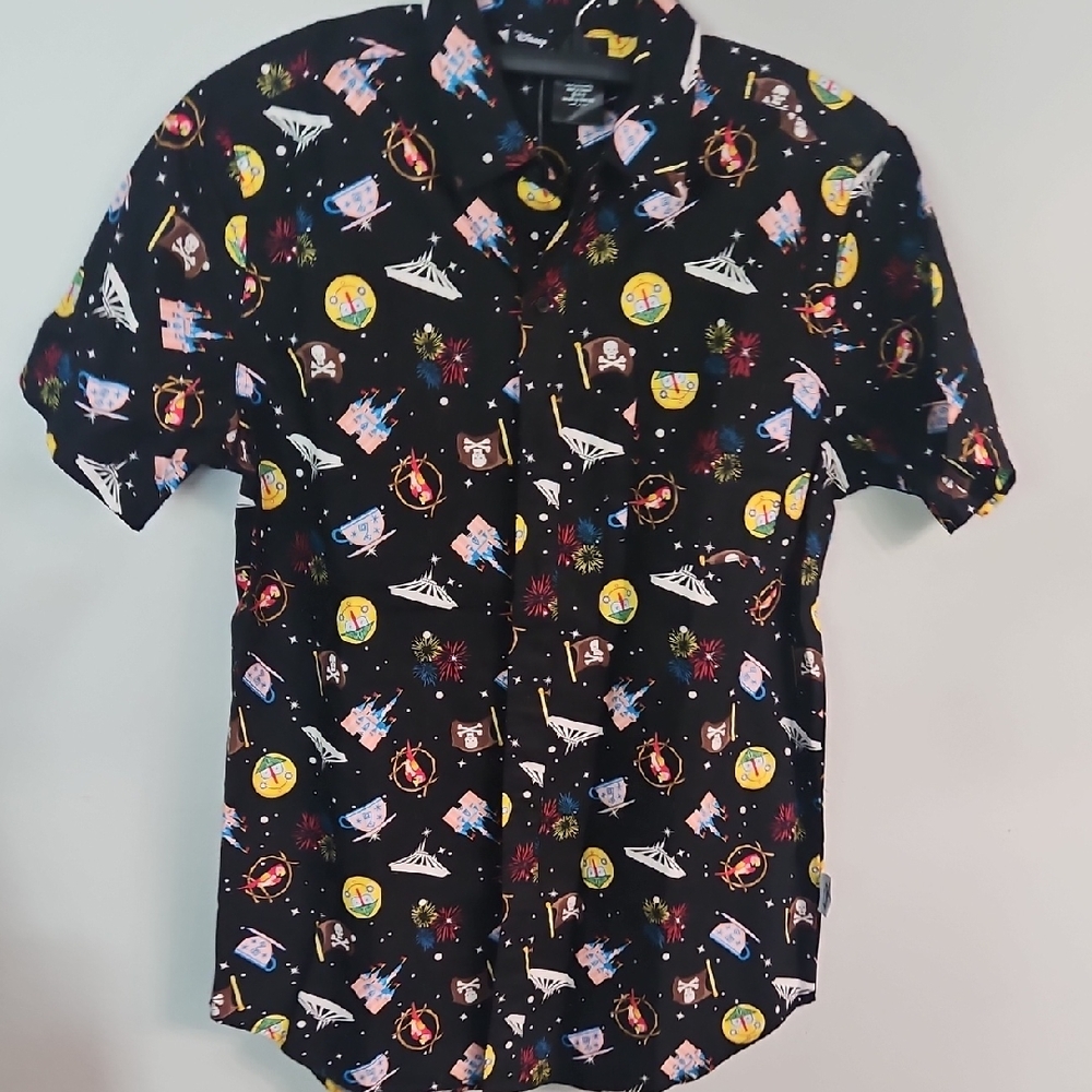 Men's Disney Black Patterned Shirt